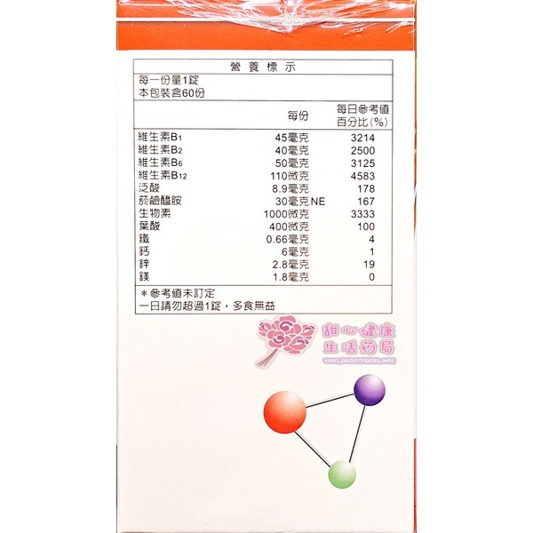 【允諾】金力壯錠(60錠/瓶) 維生素B群:圖片 3