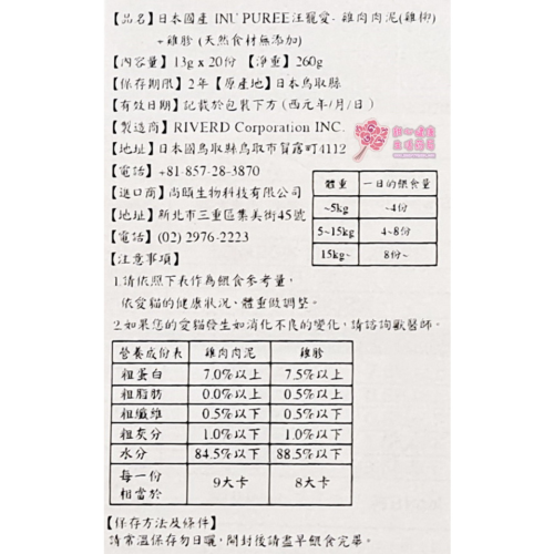 日本國產NECO PUREE汪寵愛(狗用) 雞肉肉泥+雞胗(20份/包)