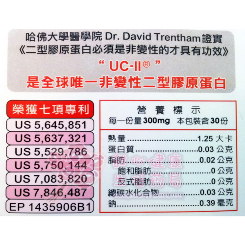 優捷力膠囊 非變性二型膠原蛋白UCII(30粒/盒)