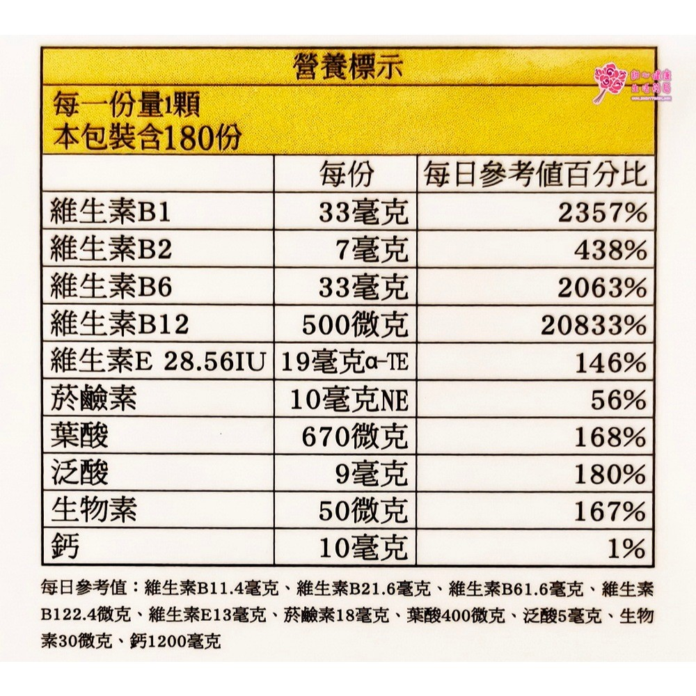 新生複方B加強糖衣錠食品(180錠/瓶) B2/B6/B12:圖片 5