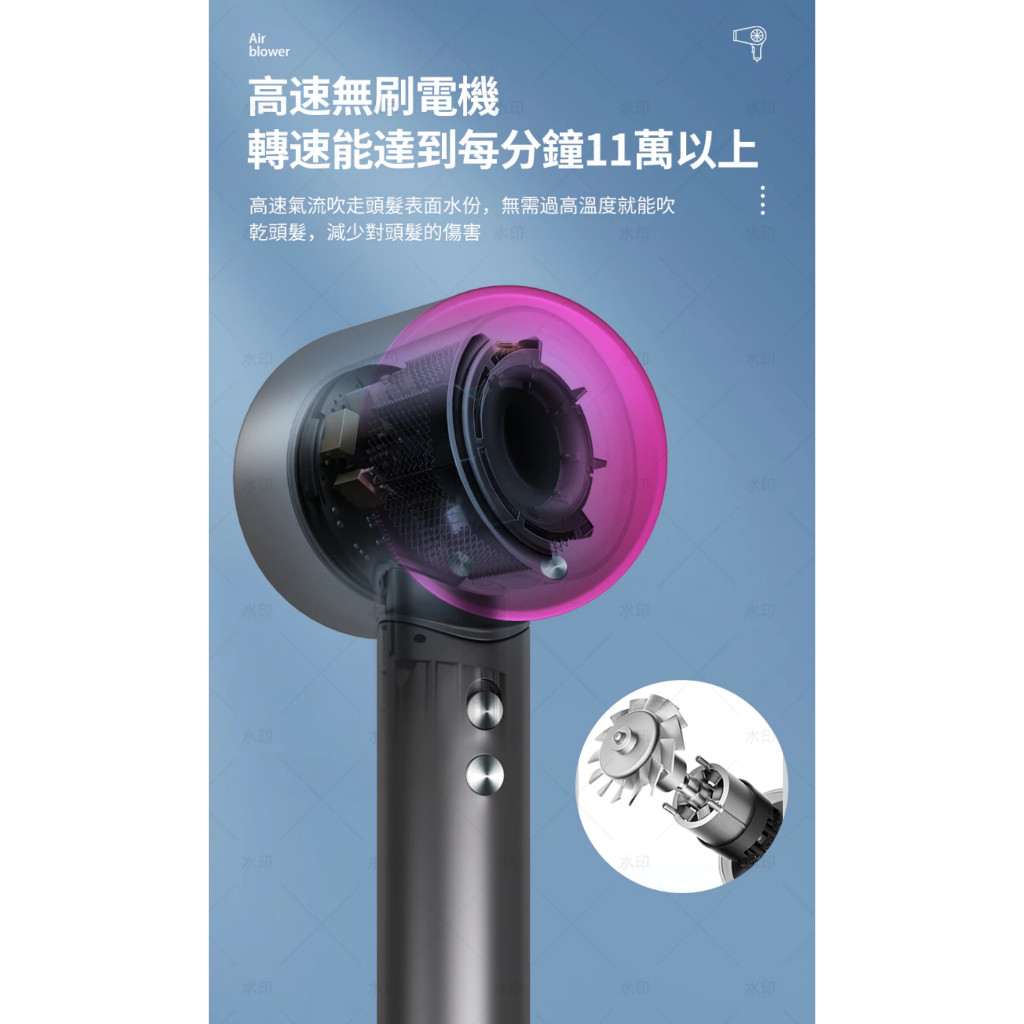 AMA 極風無葉吹風機 大風量 速乾吹風機 (馬卡龍色):圖片 3