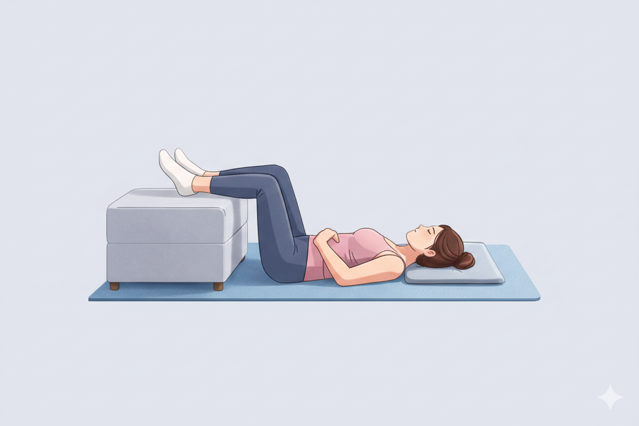 90/90 腹式呼吸（示意圖）